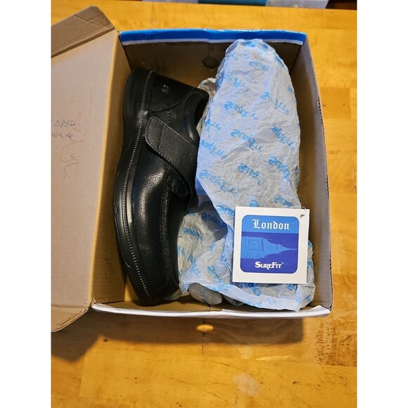 SureFit London Hook & Loop Moc Toe Shoes Soft Leather Black Men’s 12W EUC main image 2